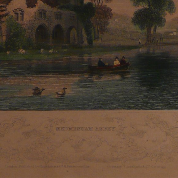 Antique Tombleson Hand Colored Engraving Print Medmenham Abbey C1840 - Picture 3 of 6